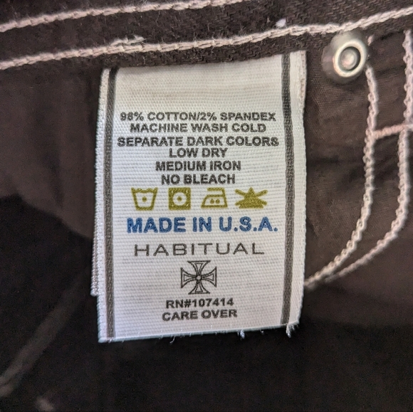 HABITUAL Made In USA Flare Low Waist Jeans Brown Color Y2k Style Size 25 - Picture 7 of 12